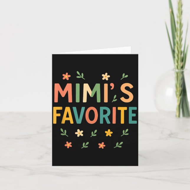 Mimi's Favorite Family Baby Granhild Quote  Card (Front)