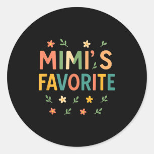 Mimi's Favorite Family Baby Granhild Quote  Classic Round Sticker