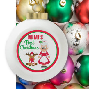Mimi's First Christmas Ceramic Ball Christmas Ornament