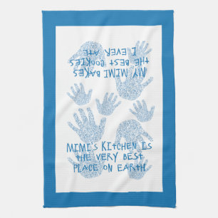 Mimi's kitchen Blue Grandmother gift Tea Towel
