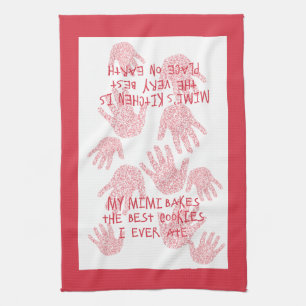 Mimi's kitchen Red Grandmother gift Tea Towel