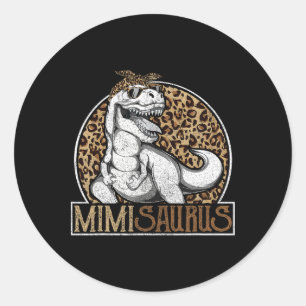 Mimisaurus Dinosaur Mimi Leopard Shirt Classic Round Sticker