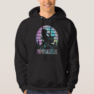 Mimisaurus Dinosaur Mimi Of 3 Kids Tie Dye Sunset Hoodie