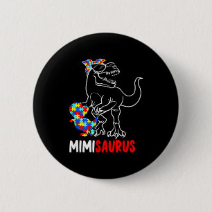 Mimisaurus T Rex Dinosaur Autism Awareness Mimi Sa 6 Cm Round Badge