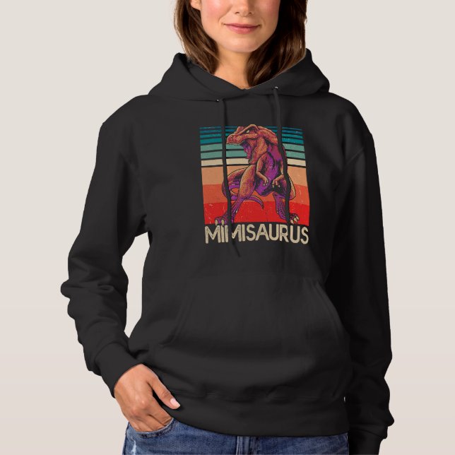 MimiSaurus T Rex T  Mimi Saurus Dinosaur Hoodie (Front)