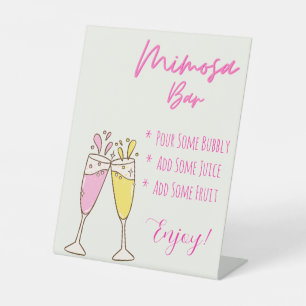 Mimosa and Bubbly Bar Pedestal Sign