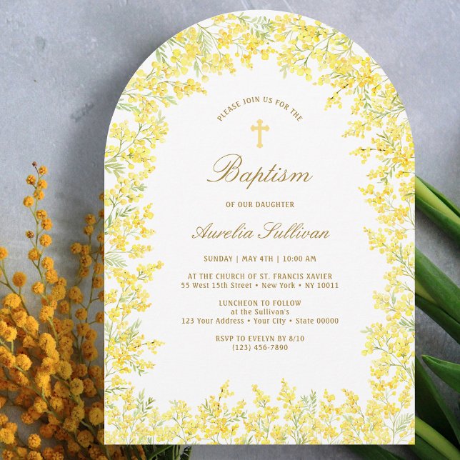 Mimosa Arch Baptism Invitation (Creator Uploaded)