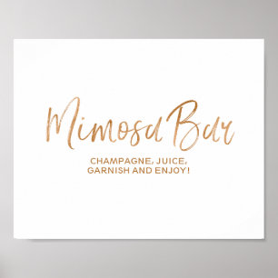 Mimosa Bar 8x10 Stylish Rose Gold Wedding Sign