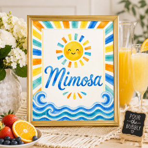 Mimosa Bar Baby Shower Sign - Here Comes the Son