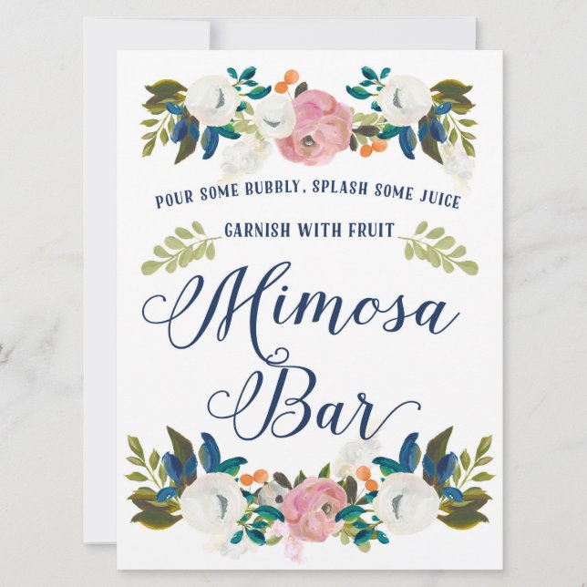 Mimosa Bar Bridal Shower Sign Invitation (Front)