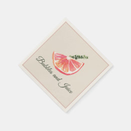 Mimosa Bar Brunch Citrus Botanical Napkin