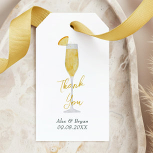 Mimosa Bar Brunch Cocktail Glass Wedding Favour Gift Tags