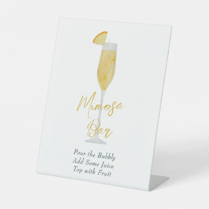Mimosa Bar Brunch Cocktail Wedding Bridal Shower Pedestal Sign