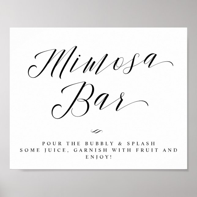 Mimosa Bar Chic Bridal Shower or Wedding Sign (Front)