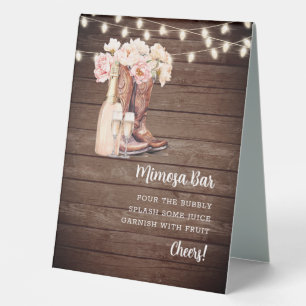 MIMOSA BAR Cowgirl Boots Champagne Bridal Shower