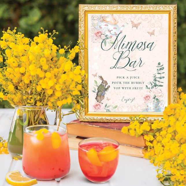 Mimosa Bar Fairytale Vintage Alice In Wonderland  Poster (Mimosa Bar Fairytale Vintage Alice In Wonderland Poster)