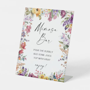 Mimosa Bar Garden Flowers Pedestal Sign