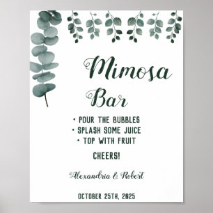 Mimosa Bar Greenery Eucalyptus Wedding Sign