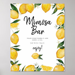 Mimosa Bar Lemon Baby Shower  Poster