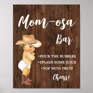 Mimosa Bar Momosa Bar Cowboy Baby Shower Sign