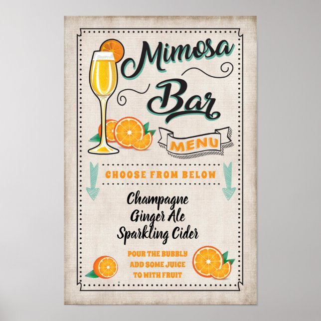 Mimosa Bar Party Sign (Front)