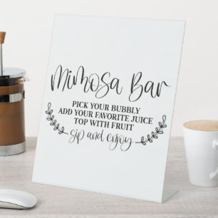 Mimosa Bar  Pedestal Sign