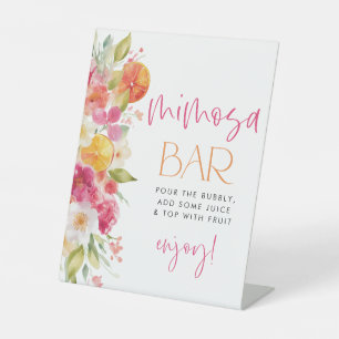 Mimosa Bar Pedestal Sign Citrus Bridal Shower