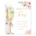 Mimosa Bar, Pink and Gold Flowers & Glass, Shower