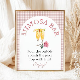Mimosa bar Pink Fresh off market Bridal Shower Poster