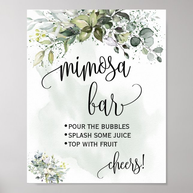 Mimosa bar sign bridal wedding shower eucalyptus (Front)
