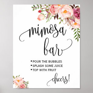 Mimosa bar sign bridal wedding shower pink floral