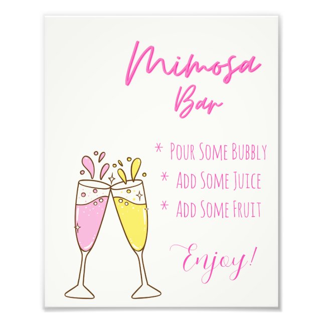 Mimosa Bar Sign – Bubbly Bar Display (Front)