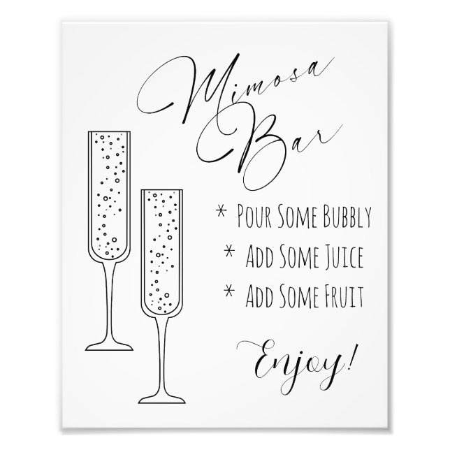 Mimosa Bar Sign – Bubbly Bar Display (Front)