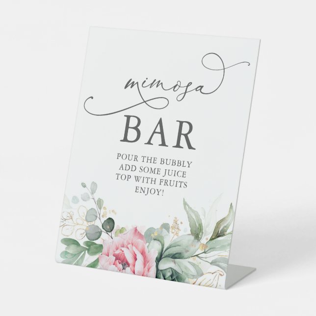 Mimosa Bar Sign For Bridal Shower Brunch (Front)