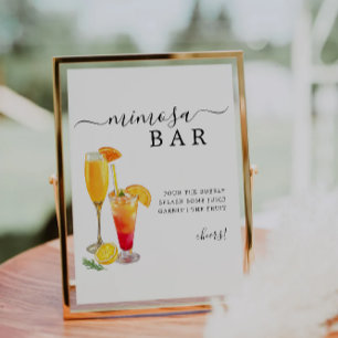 Mimosa Bar Sign, Minimalist Wedding Bar Sign, Invitation