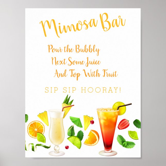 Mimosa Bar Sign Modern Wedding (Front)