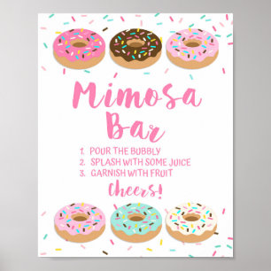 Mimosa Bar Sign Pink Doughnut Sprinkle Table Sign