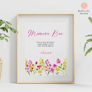 Mimosa Bar Sign Wildflowers Bridal Shower Floral