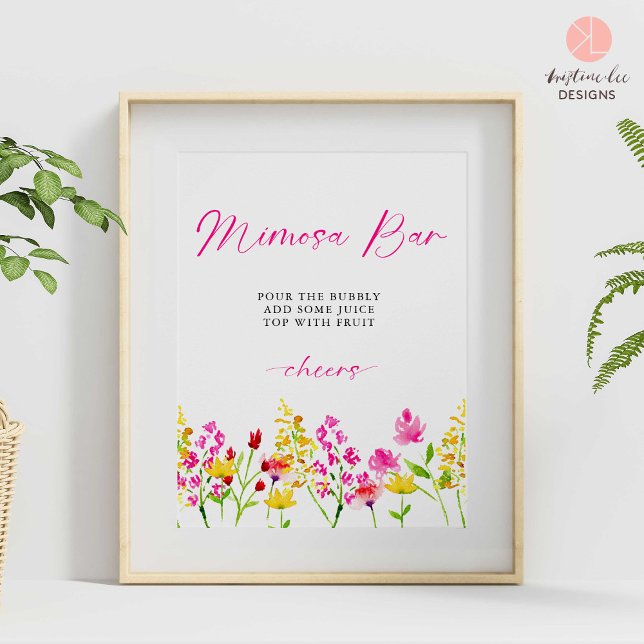 Mimosa Bar Sign Wildflowers Bridal Shower Floral  (Creator Uploaded)