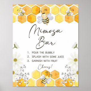 Mimosa Bar Sign Yellow Honey Bee Shower Sign