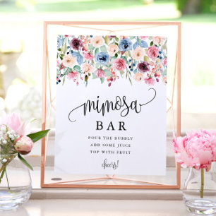 Mimosa Bar Watercolor Flower Bloom Personalised Poster