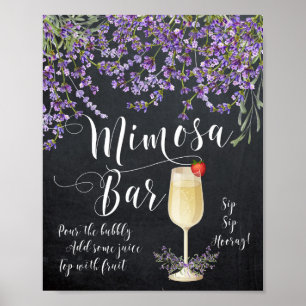Mimosa Bar Wedding Sign Lilac purple lavender