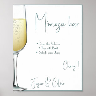 Mimosa Bar Wedding Sign Poster