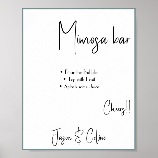 Mimosa Bar Wedding Sign Poster (Front)