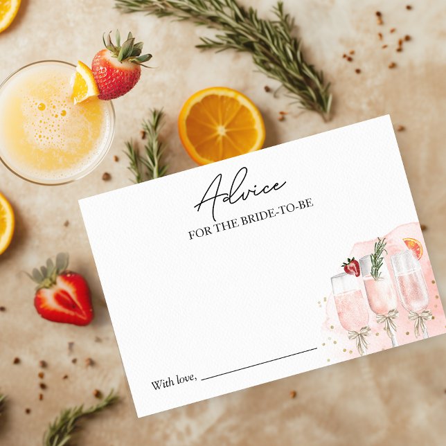 Mimosa Bridal Shower Advice for the Bride Card (Creator Uploaded)