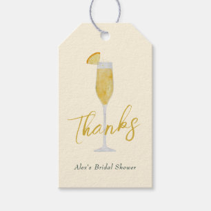 Mimosa Brunch Cocktail Glass Bridal Shower Favour Gift Tags