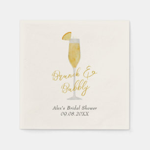 Mimosa Brunch Cocktail Glass Bridal Shower Napkin