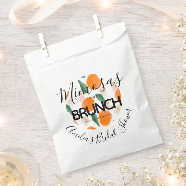 Mimosa Brunch Hand Drawn  Bridal Shower     Favour Bags (Clipped)