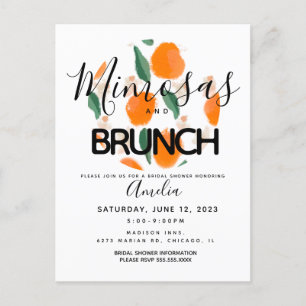 Mimosa Brunch Hand Drawn  Bridal Shower  Postcard