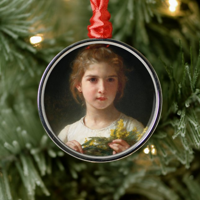 Mimosa by William Bouguereau Metal Tree Decoration (Tree)